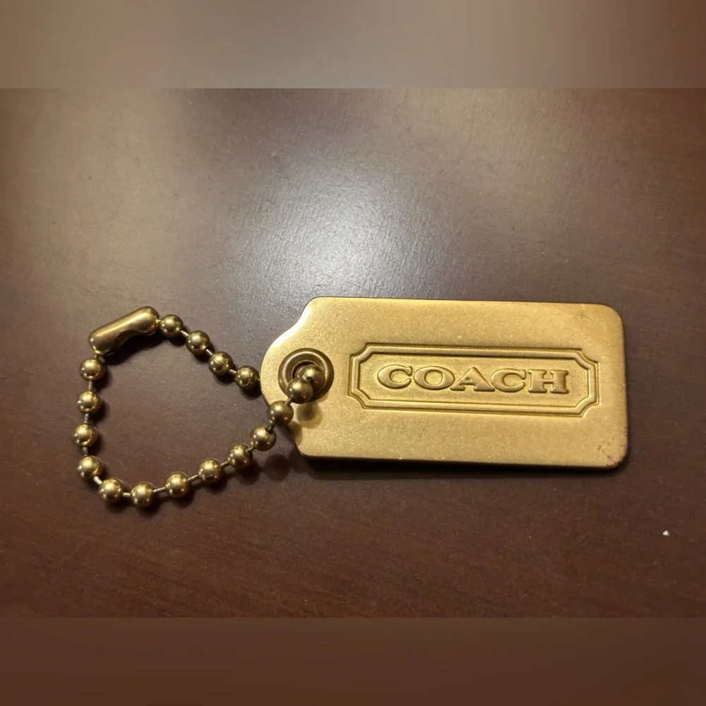 Coach Gold Metal Hangtag rare Y2K era Medium size - Picture 1 of 12